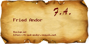 Fried Andor névjegykártya