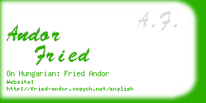 andor fried business card